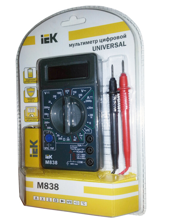 Мультиметр цифровой  Universal M838 IEK