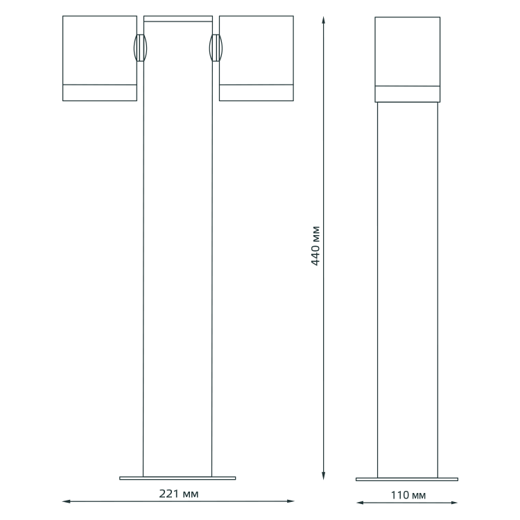 Светильник садово-парковый Gauss Sonata ландшафтный столб, 1xGU10, 90x70x470mm, 170-240V / 50Hz, Max