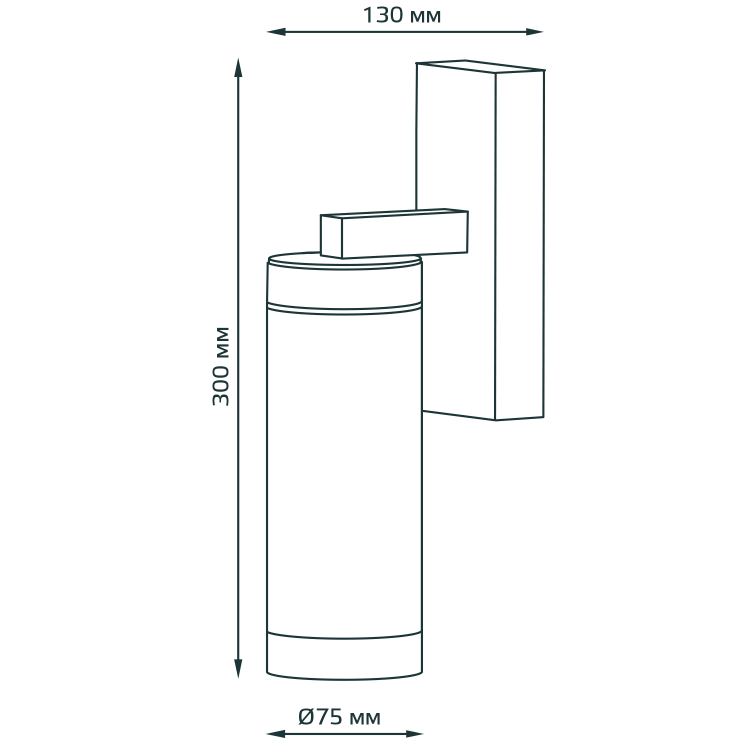 Светильник садово-парковый Gauss Clio на стену вниз 7.6*29.8*13.3cm, 220-240V / 50Hz, 1xE27, Max.60W