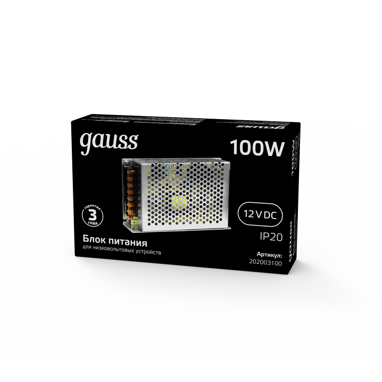 Блок питания Gauss 100W 12V IP20 1/50
