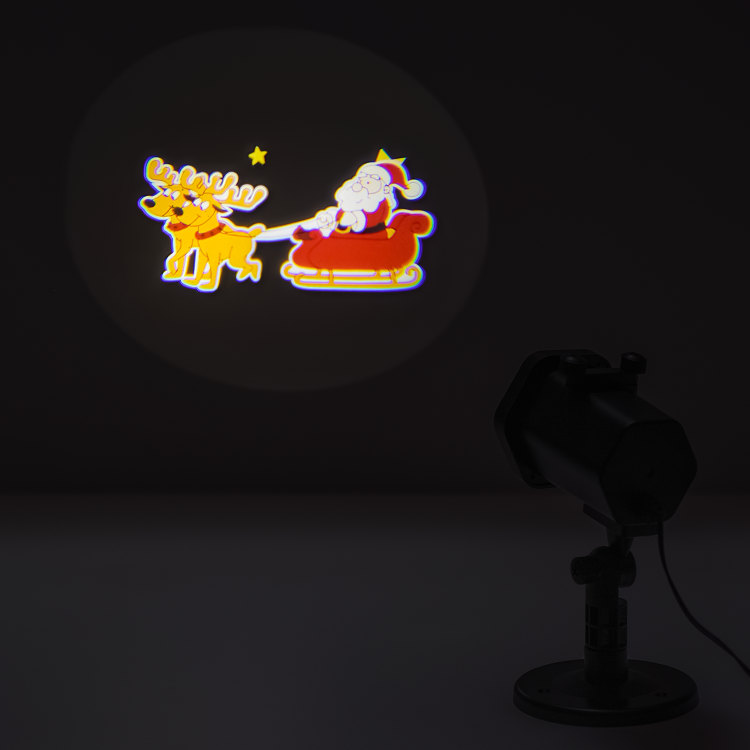 РАСПРОДАЖА Проектор светодиодный "Дед Мороз" Gauss серия Holiday, анимированная картинка, IP44, 1/30