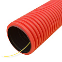 Труба гофрированная двустенная ПНД гибкая тип 450 (SN12) с/з красная д110 (50м/уп) Промрукав-